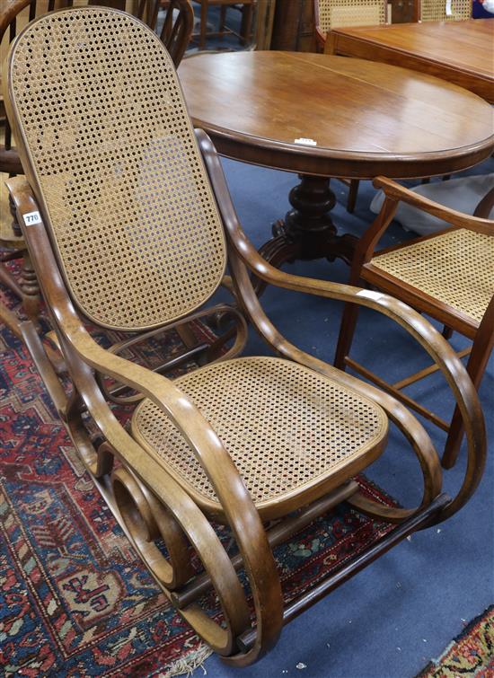 A Thonet style bentwood rocking chair